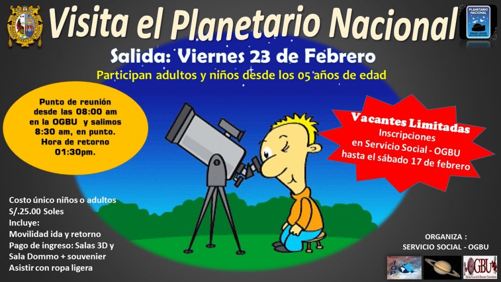 Paseos programados por la Oficina General de Bienestar Universitario