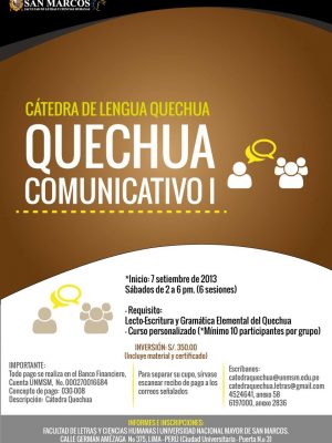 1. Quechua comunicativo I (2013). 7 de setiembre
