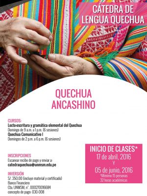 5. Quechua ancashino (2016). 17 de abril y 5 de junio
