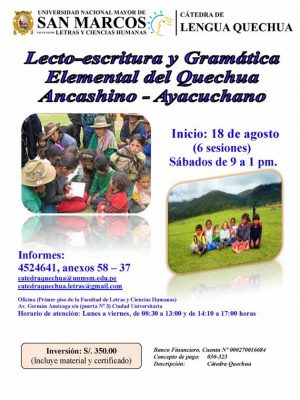 Lecto-escritura y Gramática Elemental del Quechua Ancashino – Ayacuchano (2012)