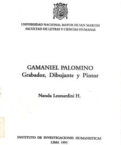 Gamaniel Palomino grabador, dibujante y pintor