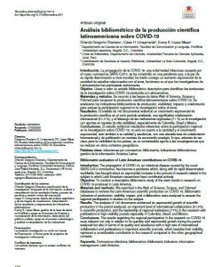 Análisis bibliométrico de la producción científica latinoamericana sobre COVID-19
