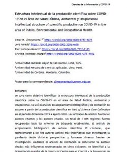 Estructura intelectual de la producción científica sobre COVID-19 en el área de Salud Pública, Ambiental y Ocupacional
