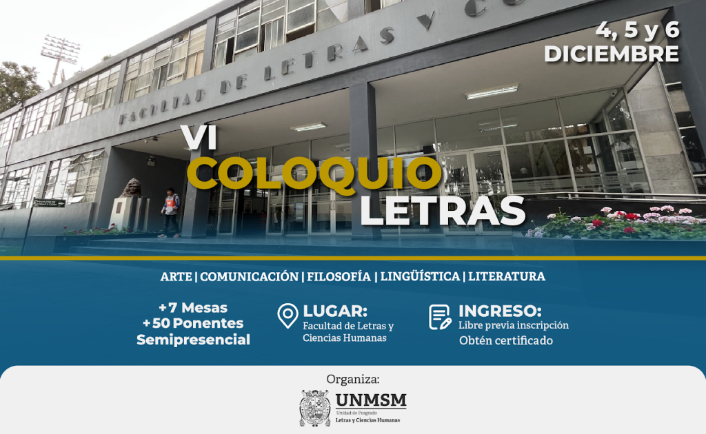 VI Coloquio de Posgrado de Letras reunirá a estudiantes, egresados e investigadores del 4 al 6 de diciembre