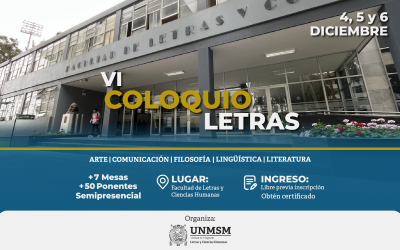 VI Coloquio de Posgrado de Letras reunirá a estudiantes, egresados e investigadores del 4 al 6 de diciembre